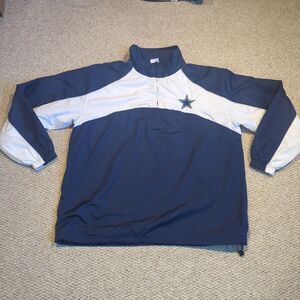 Vintage Dallas Cowboys Windbreaker Mens XL 1/4 Zip NFL Football Lightweight